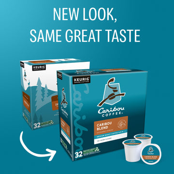 Caribou Coffee Caribou Blend, Keurig Single-Serve K-Cup Pods, Medium Roast Coffee, 32 Count