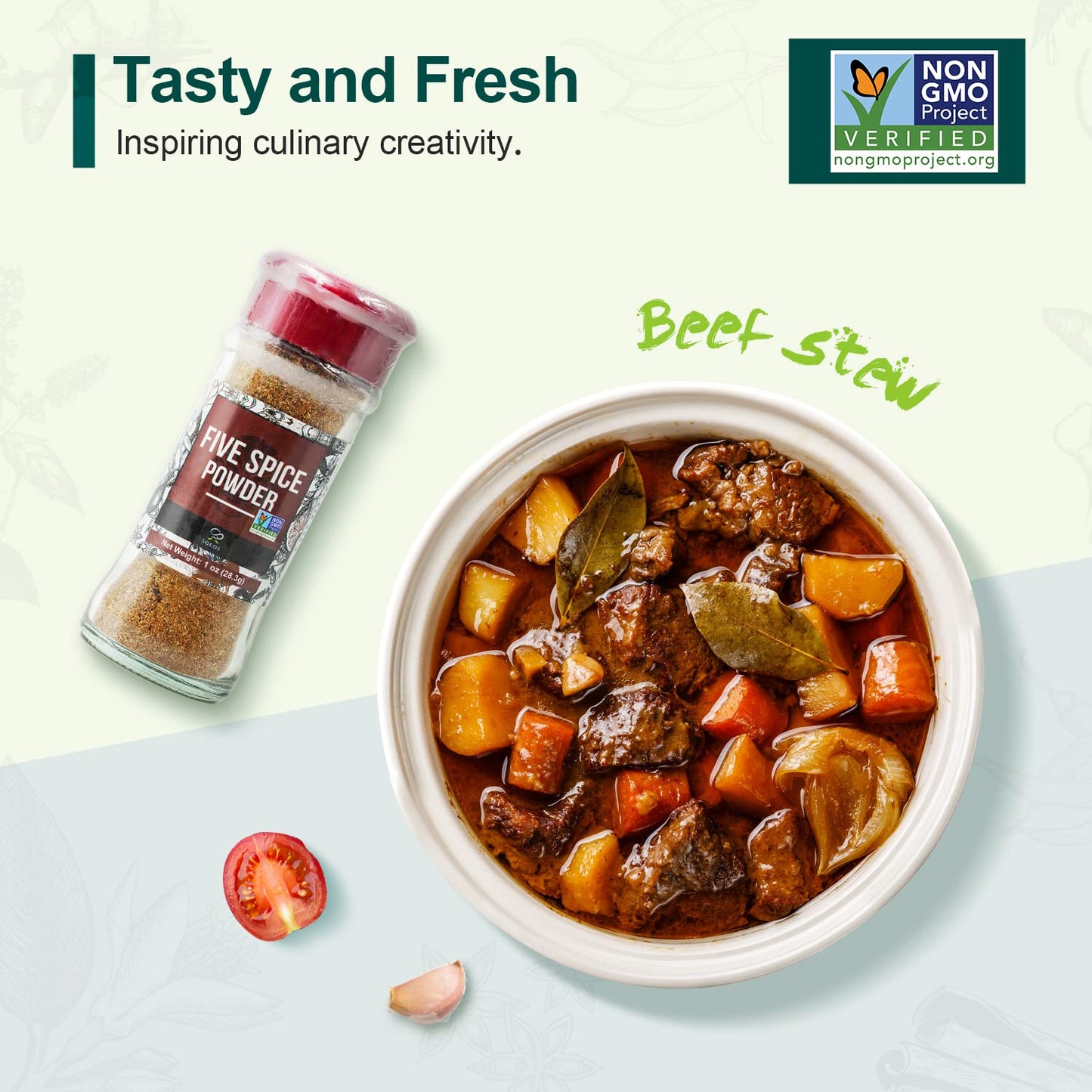 Soeos Chinese Five Spice 1 Ounce, Five Spice Powder, Five Spice Chinese Seasoning Non-Gmo, Non-Irradiated, No Preservatives, No Msg