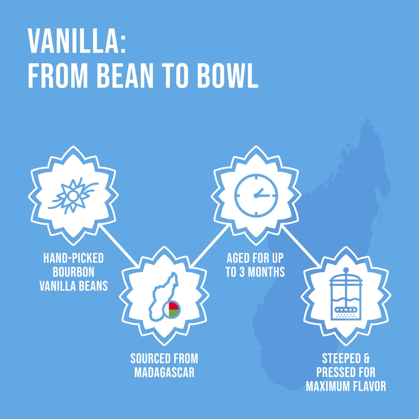 Magnolia-Star Pure Vanilla Extract, Made from Madagascar spirit-inspired flavor Vanilla Beans, Non-GMO, Gluten-Free, 16 oz.