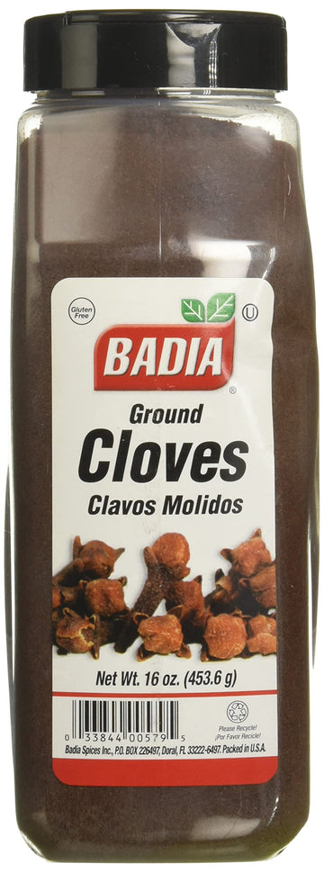 Badia Ground Cloves, Premium Spice For Baking, Cooking & Beverages, Warm Aromatic Flavor, 16 Oz