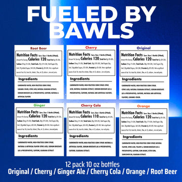 BAWLS Guarana Drink Variety Pack - Caffeinated Soda, 10 Fl Oz (Pack of 12), Assorted Glass Bottles