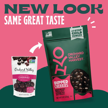 Orchard Valley Harvest Dark Chocolate Dipped Cherries, Made With Real Cherries, Gluten Free, Non-Gmo, No Artificial Colors, Stan