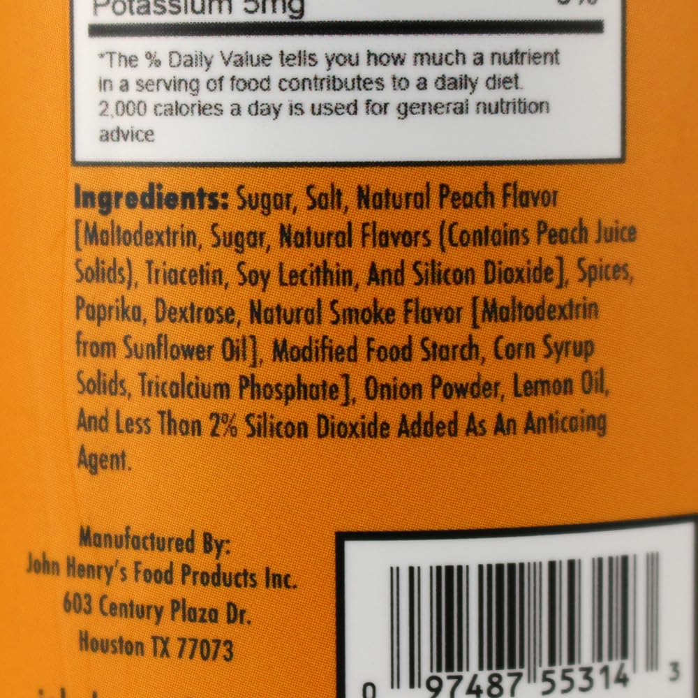 John Henrys Summer Peach Rub Seasoning Pork Salmon and Poultry 10.5 Oz Bottle