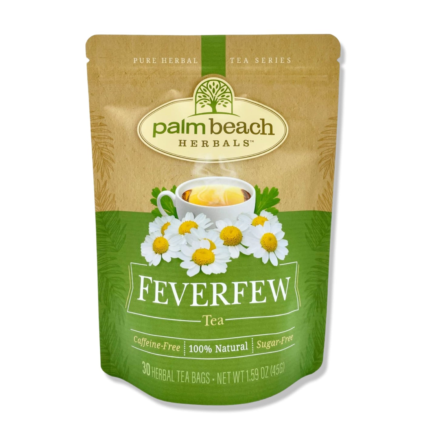 Palm Beach Medicinal Herbs - Feverfew Tea - Pure Herbal Tea Series 30Ct