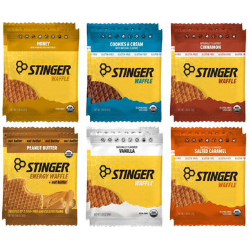 Honey Stinnger Organic Waffle 6 Flavor Variety Pack Energy Stroopwafel for Exercise Endurance and Performance Sports Nutrition for Home & Gym Pre & Post Workout (12 Pack)