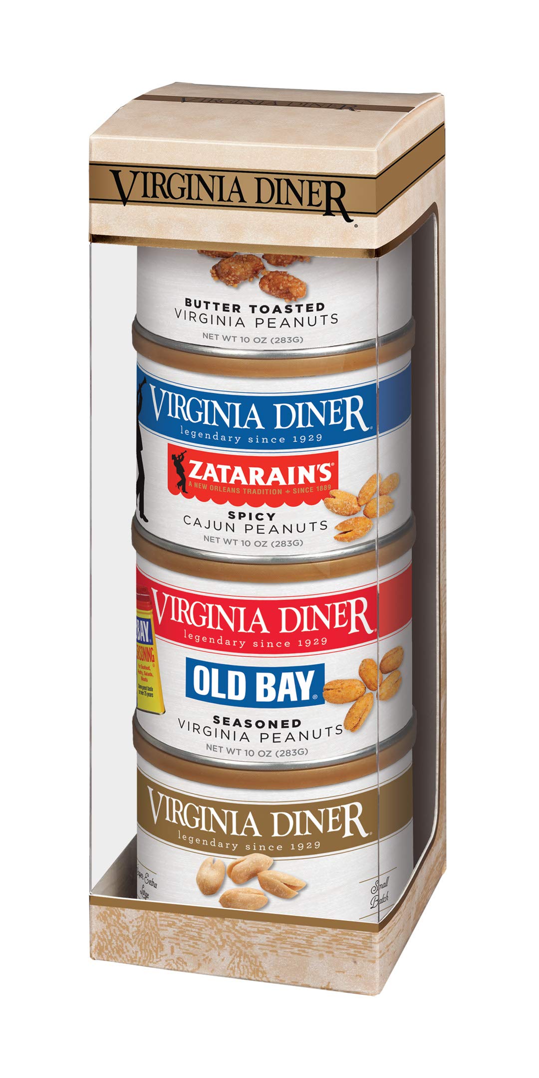 Virginia Diner Gift Set - Tower of Traditions, Salted & Butter Toasted, 10 Ounce (Pack of 4)