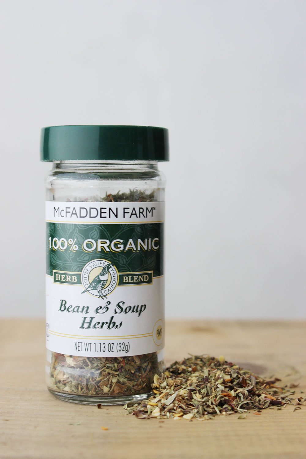 Mcfadden Farm Organic Bean & Soup Herbs, Seasoning Blend, Grown And Packed In The U.S.A., 1.13 Oz. In Glass Jar