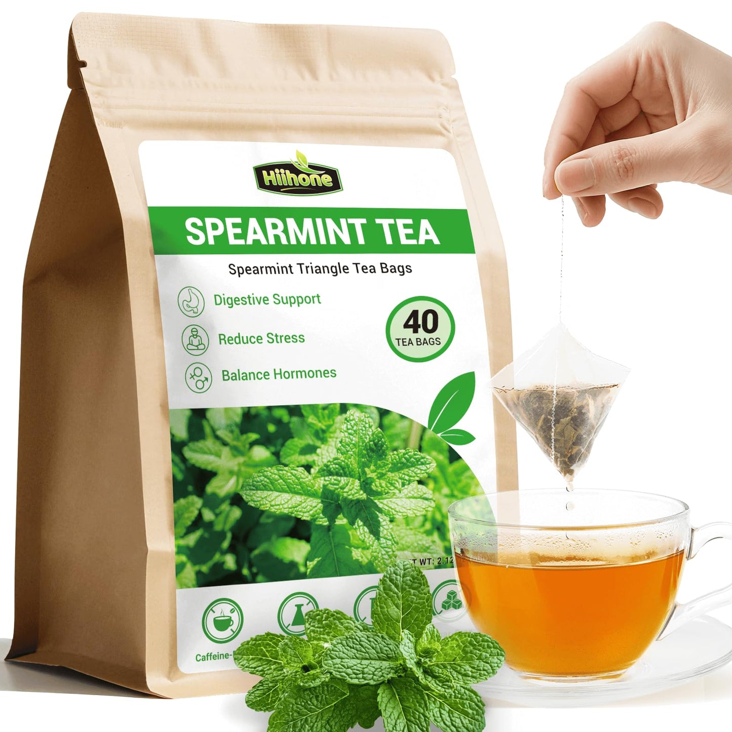 Spearmint Leaf Herbal Tea - Energy Blend Free 40 Tea Bags
