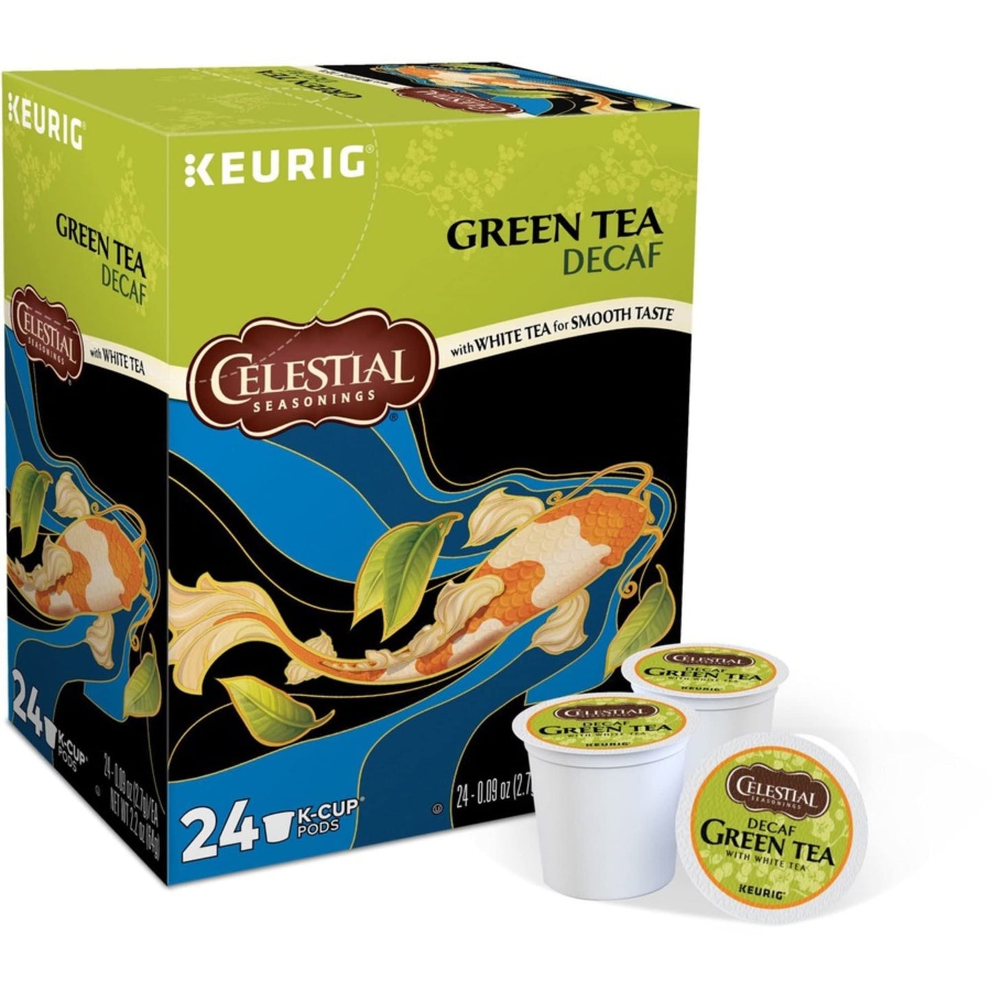 Celestial Seasonings Decaf Green Tea K-Cup Portion Pack, 24-Count, For Keurig malt-inspired, Red