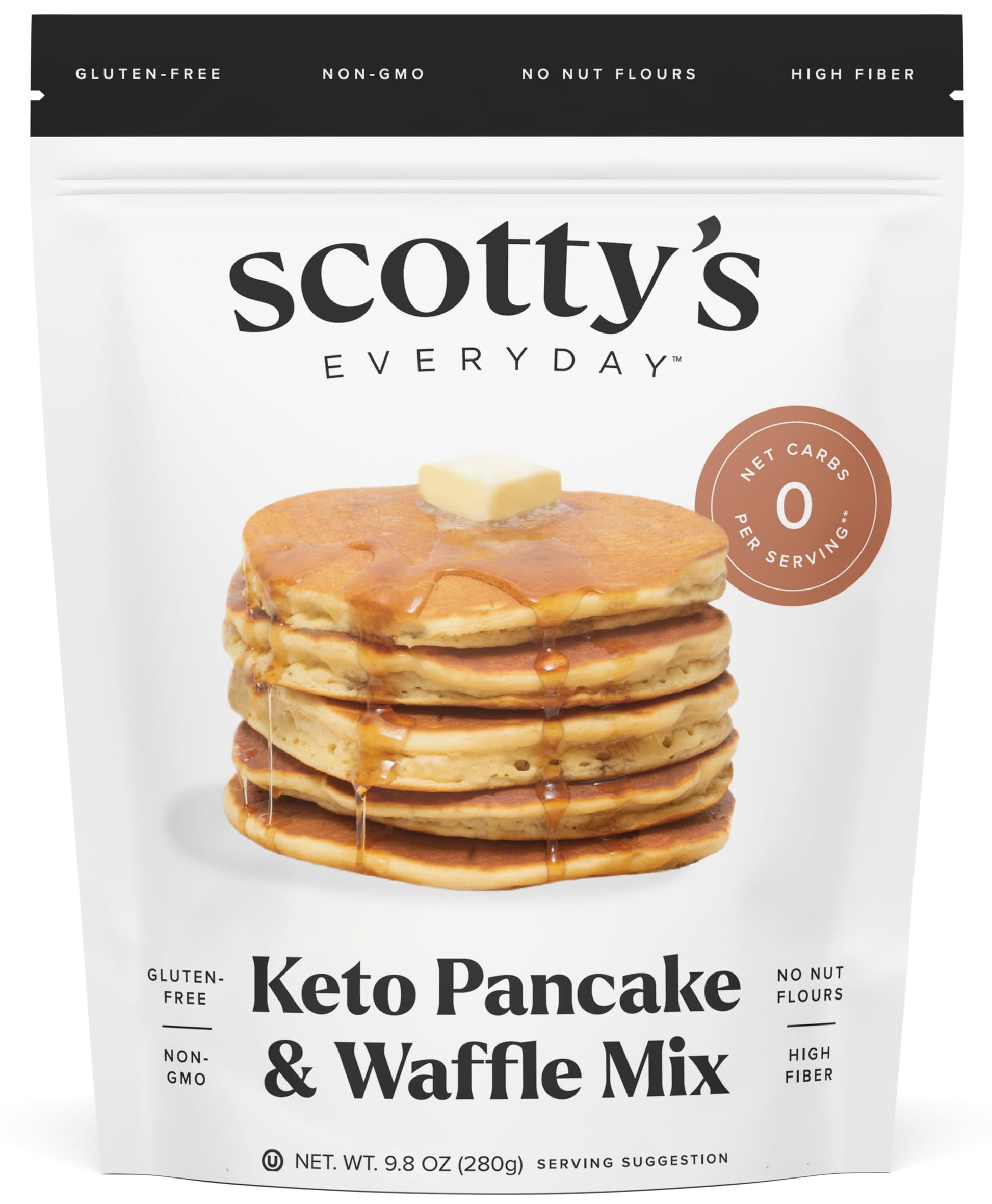 Keto Pancake & Waffle Zero Carb Mix - Keto And Gluten Free Pancake And Waffle Mix - 0G Net Carbs Per Serving - Sweetened With Al