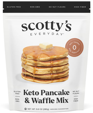 Keto Pancake & Waffle Zero Carb Mix - Keto And Gluten Free Pancake And Waffle Mix - 0G Net Carbs Per Serving - Sweetened With Al