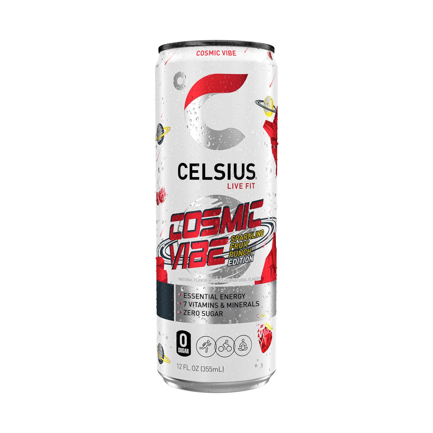 CELSIUS Sparkling Cosmic Vibe, Functional Essential Energy Drink 12 Fl Oz (Pack of 12)