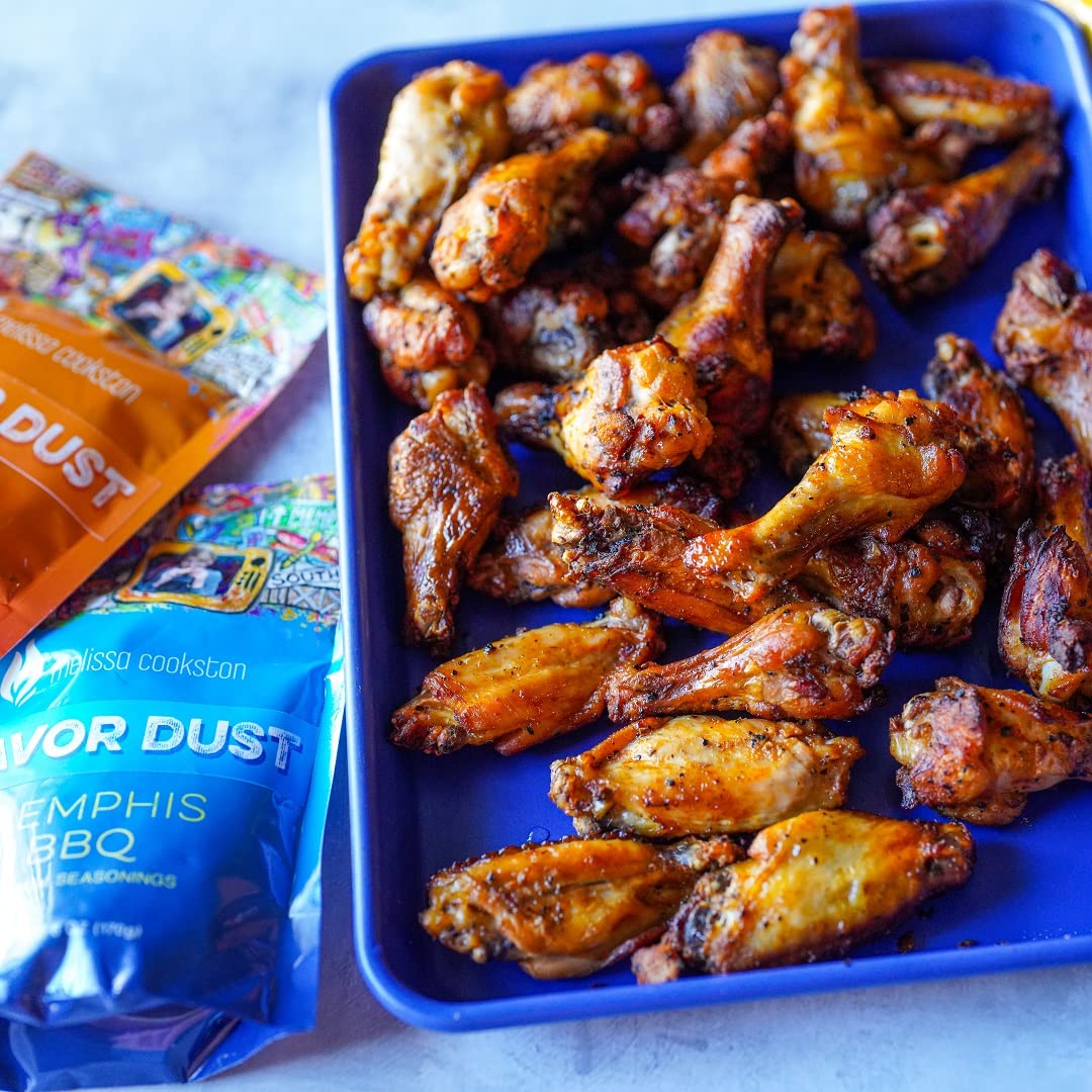 MELISSA COOKSTON Flavor Dust Chicken Wing Coating BBQ Dry Rub, Award Winning, 6 Oz