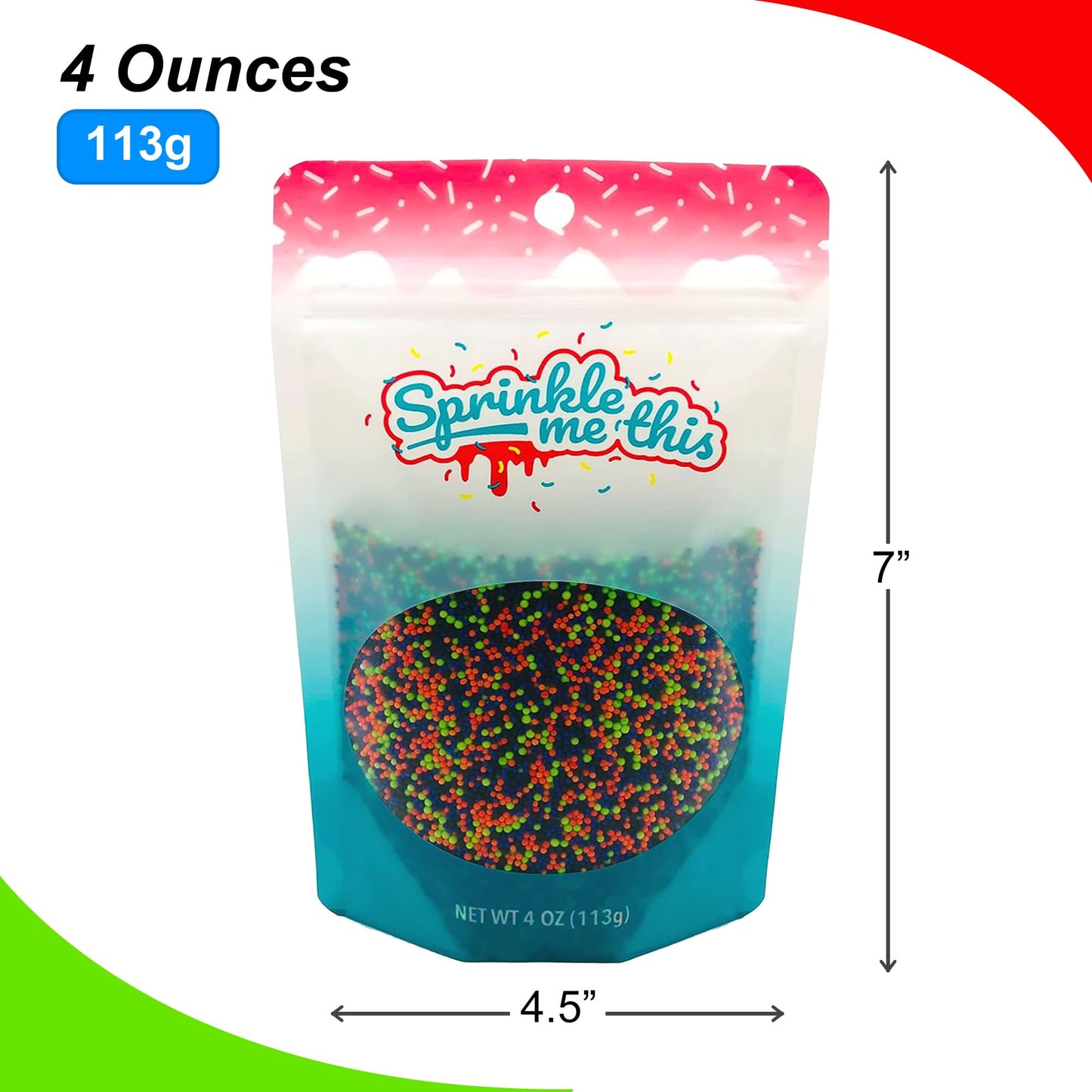 The Nightmare Mix - Halloween Nonpareils Sprinkles For Cake,Cupcake And Desserts Decorating And Baking - Halloween Mix Sprinkles For Ice Cream Toppings - 4 Oz