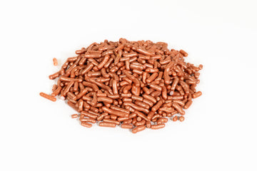 Bakerpan Rose Gold Sprinkles Edible For Cupcakes, Rose Gold Jimmies Sprinkles For Cake Decorating - 4.3 Ounces (Made In Usa)