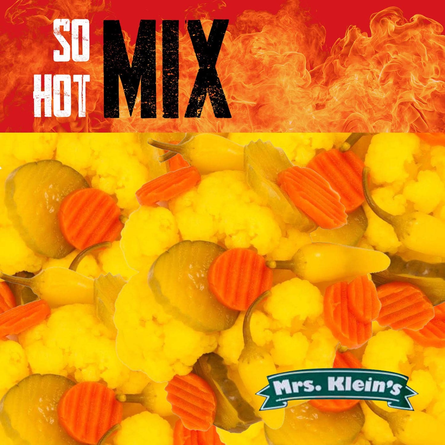 MRS. KLEINS Fresh Pickled Vegetables, So Hot Mix, 32 Oz (Pack of 2)
