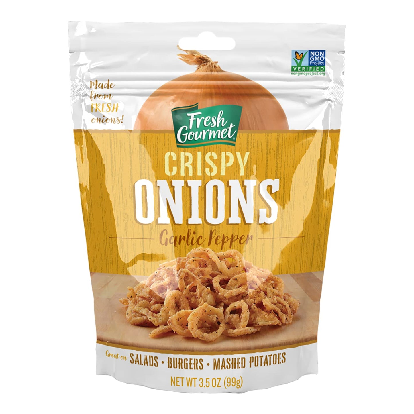 Fresh Gourmet Topping, Crispy Onion Garlic 3.5 Ounce (Pack Of 8)