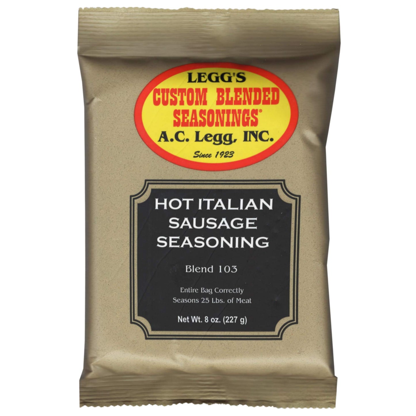 Old Plantation A.C. Legg Hot Italian Sausage Seasoning, Blend 103, 8 Ounce