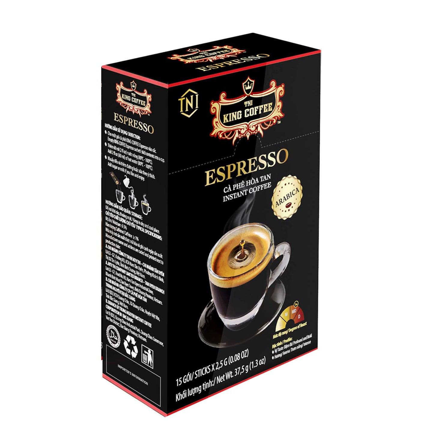 King Coffee Espresso, Vietnamese Instant Coffee Arabica, Medium Dark Roast, Trung Nguyen G7 Vietnamese Coffee Drip Gift Set, Vin