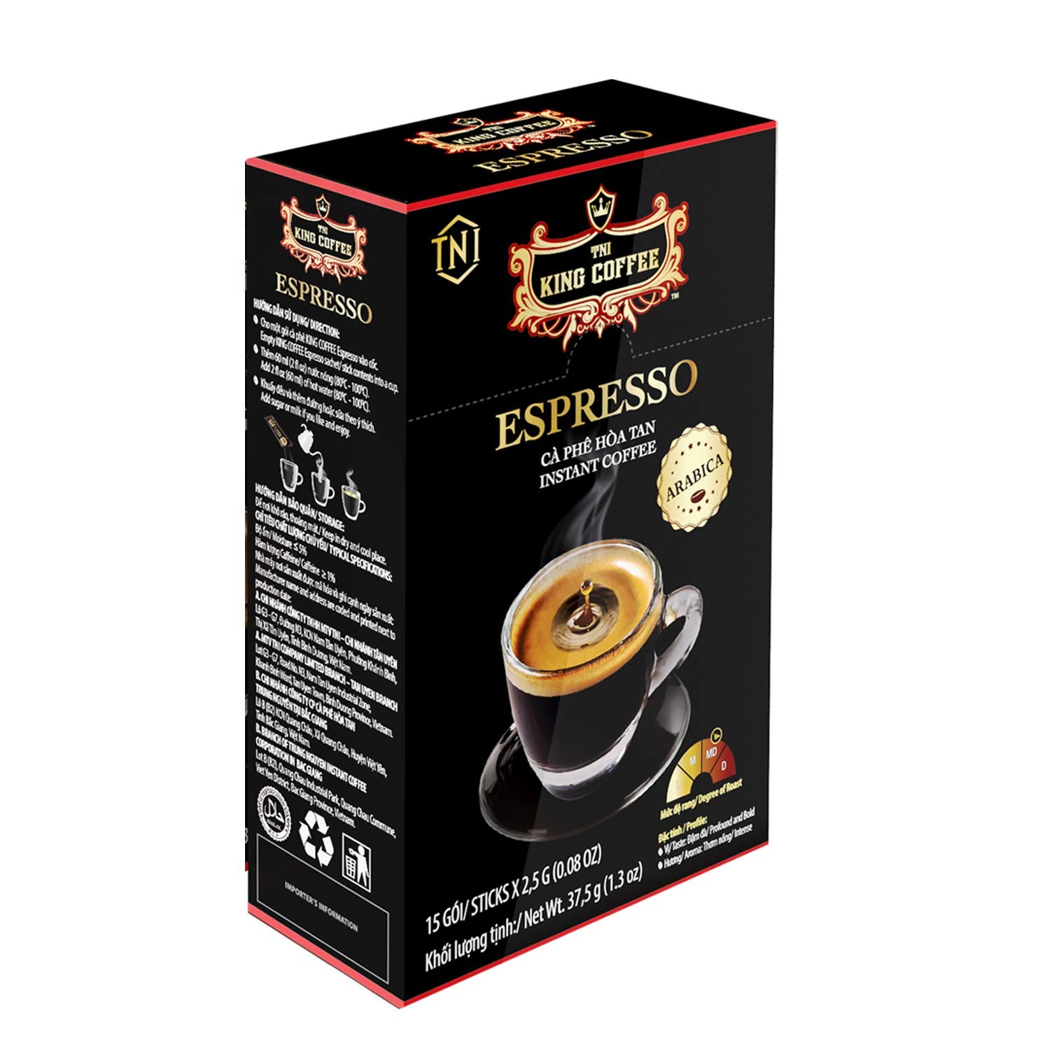 King Coffee Espresso, Vietnamese Instant Coffee Arabica, Medium Dark Roast, Trung Nguyen G7 Vietnamese Coffee Drip Gift Set, Vin