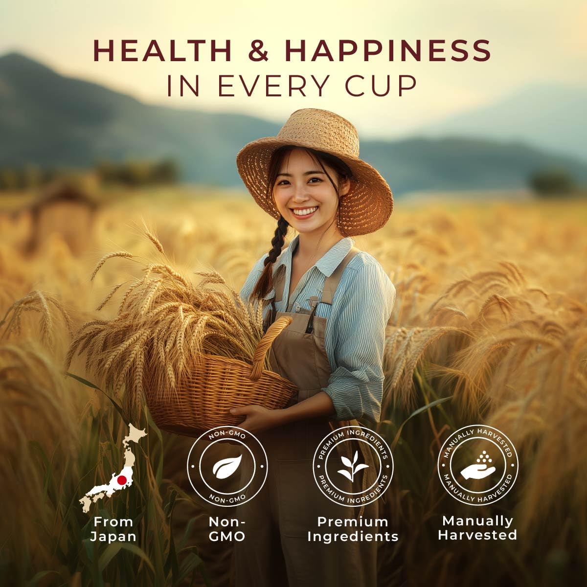 Gya Tea Co Barley Herbal Tea Pod (16 Ct) - Decaf Wellness Tea Rich Nutrients For Digestive Health & Nourish