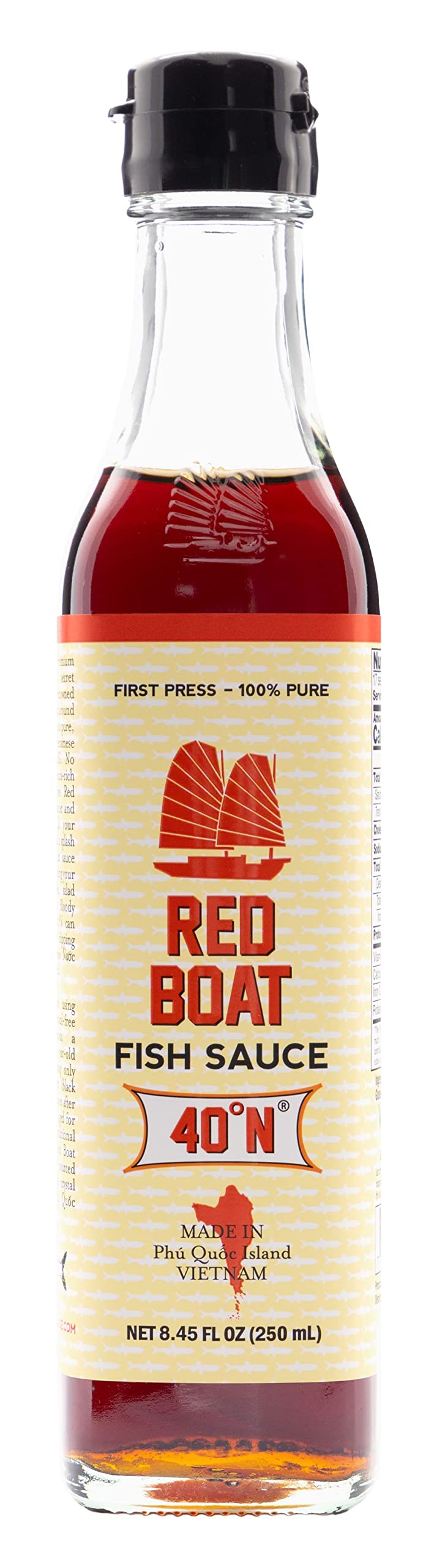 Red Boat Vietnamese Extra Virgin Fish Sauce Bottle, 8.45 Ounce