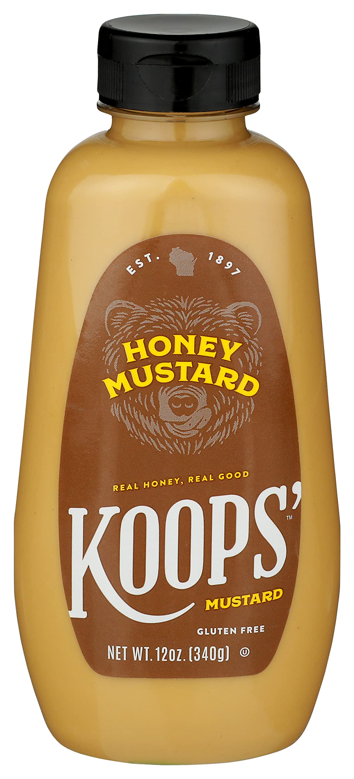 Koops' Honey Mustard - Gourmet Mustard, Gluten-Free, Kosher, Made In Usa, From Quality Mustard Seeds, Honey Mustard Sauce - 12 O