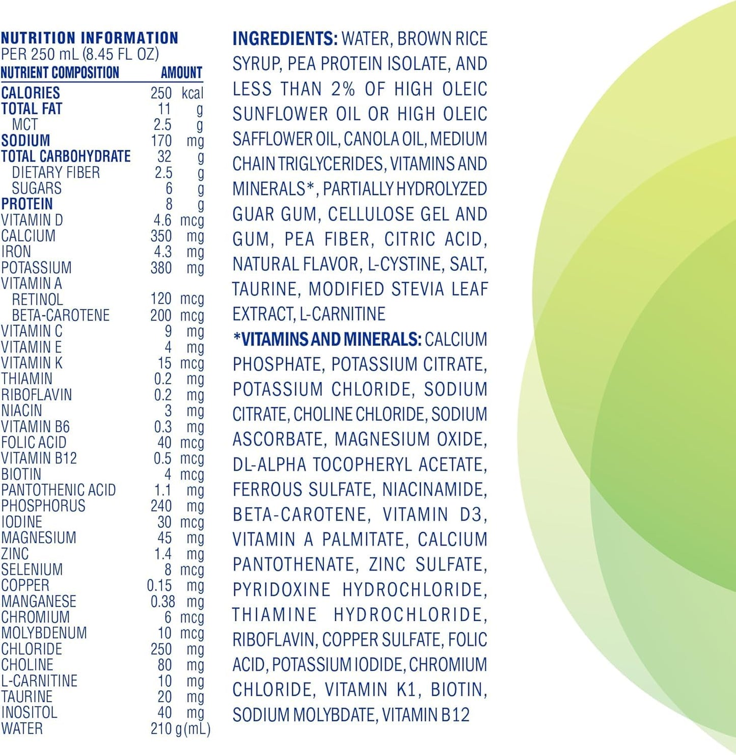 Compleat Pediatric Standard 1.0 Plant-Based Vanilla Nutrition Shake, 8g of Protein, 27 Vitamins & Minerals - Vegan Tube Feeding