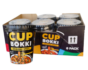 CupBokki Korean Tteokbokki Rice Cakes, Spicy Flavor, 6 Pack - Authentic Spicy Korean Rice Cake Jjajang from the Korean Bros (???