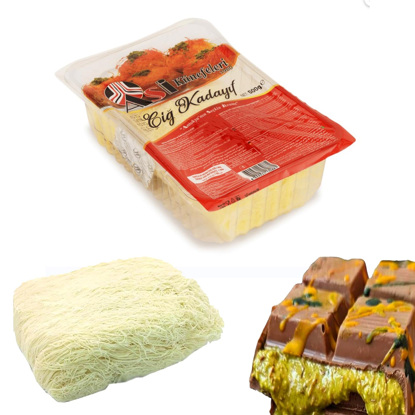 500 gr/1.1 lbs Kataifi Material - Make Chocolate Dubai with pistachio Kataifi, Kataifi Shredded Fillo Dough, Kataifi Pastry, Phy