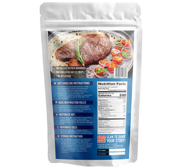 Freeze Meat Freeze-Dried Sirloin Steaks - 8.75 oz Family Pack, 30-Year Shelf Life, No Refrigeration, Grass-Fed, Ideal for Camping & Emergencies