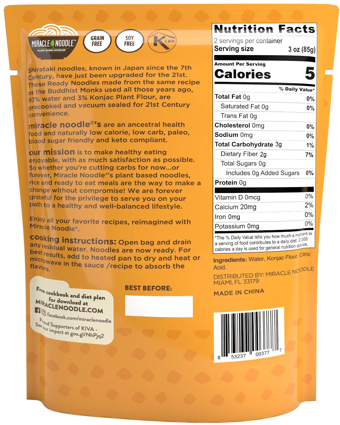 Miracle Noodle Angel Hair Pasta - Ready To Eat Shirataki Noodles, Konjac Noodles, Vegan, Gluten-Free, Low Carb Pasta, Paleo, Low Calorie Noodles, Soy Free, Non-Gmo, Keto Pasta Noodles - 7 Oz, 6-Pack