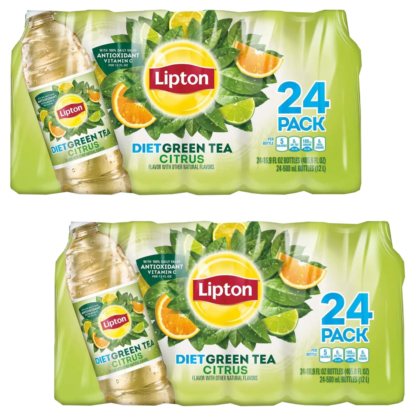 Diet Green Iced Tea - Citrus Flavor With Other Natural Flavors - With 100% Daily Value Antioxidant Vitamin C Per 12 Fl Oz, 24-50
