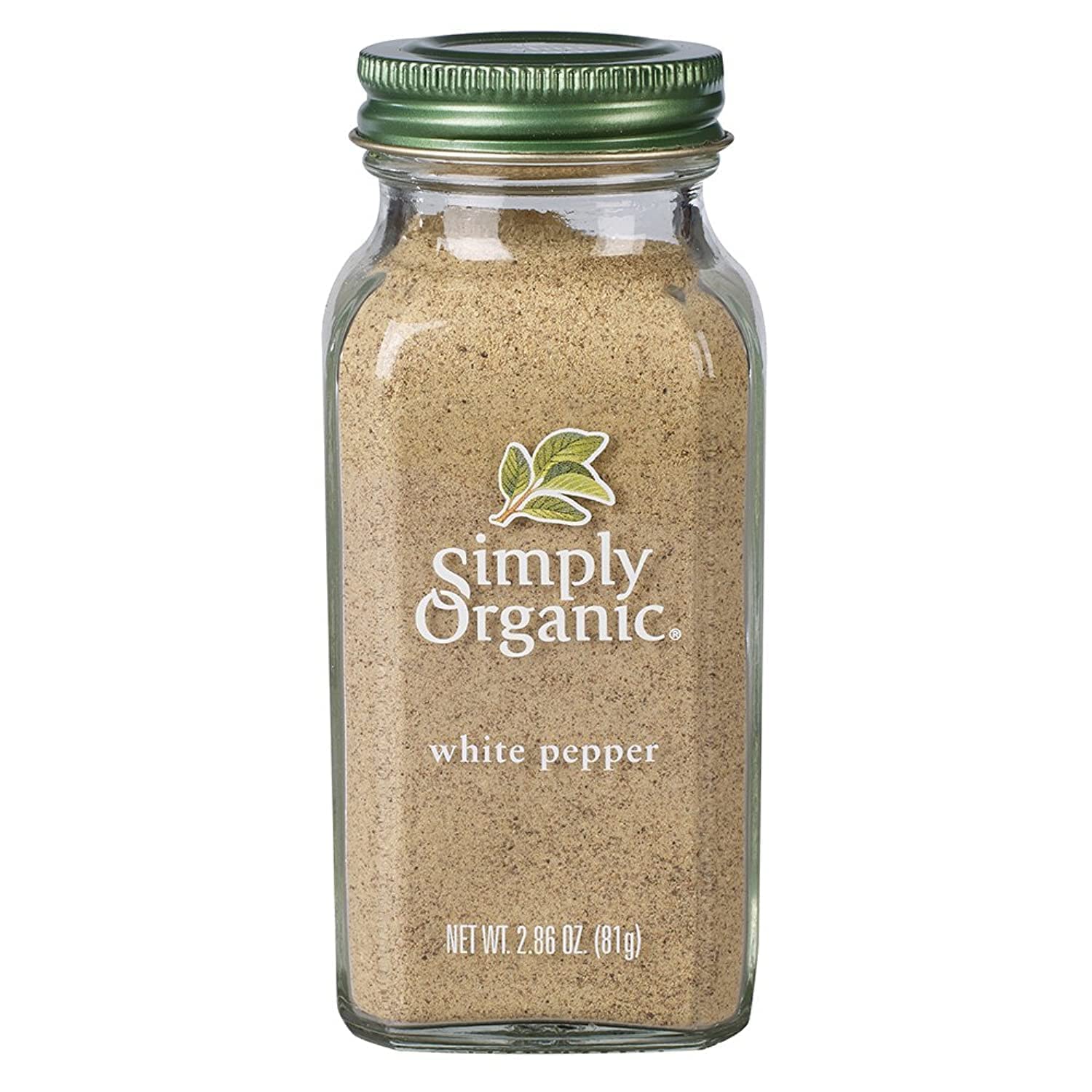 Simply Organic White Pepper, 2.86-Ounce Jar, Lightly Flavor Sauces, Fish, Chicken & Potato Dishes, Milder Earthy Flavor