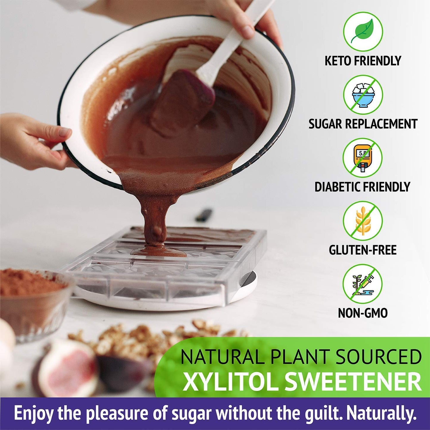 Xlear XyloSweet Plant Sourced Xylitol Sweetener - Pure Natural Sugar Substitute, Granules, Non-GMO, Gluten-Free, 5 Pound Bag (Pa