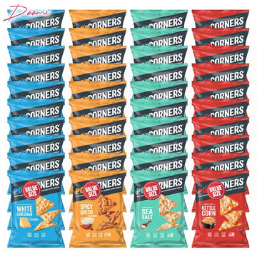 Pop-Cornners Snacks Gluten Free Chips, 5 Flavor Variety Pack 28 Count 1 Oz Bags Packaged By Doomi, Individual Snack Bags In Sea