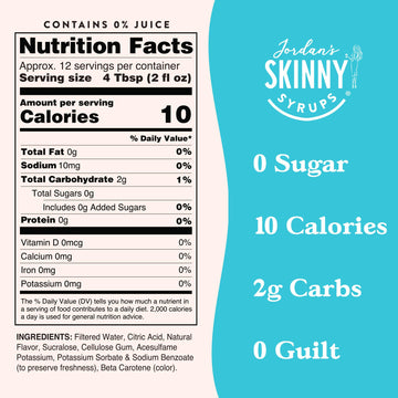 Jordan'S Skinny Mixes Sugar Free Syrup, Lemonade Flavor, Fruit Flavored Water Enhancer, Drink Mix For Ice Tea, Lemonade & More,