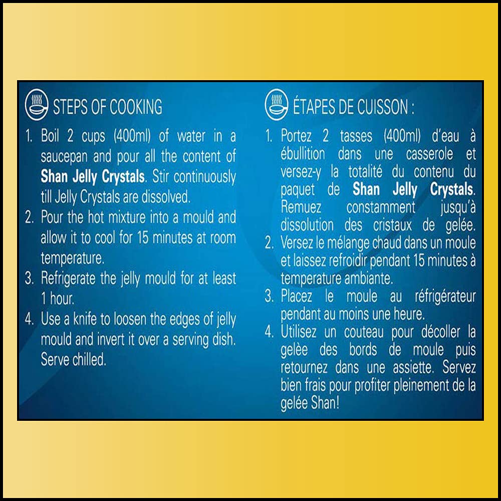 Shan Jelly Crystals Strawberry - Quick & Easy Instant Jello, Vegetarian-Friendly, Pack of 6, 2.82 oz (80g)