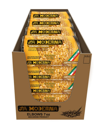 La Moderna, Coditos, Pasta, Hecha Con Sémola De Trigo Durum, Enriquecida Con Vitaminas Y Hierro, 7 Oz, Pack De 20