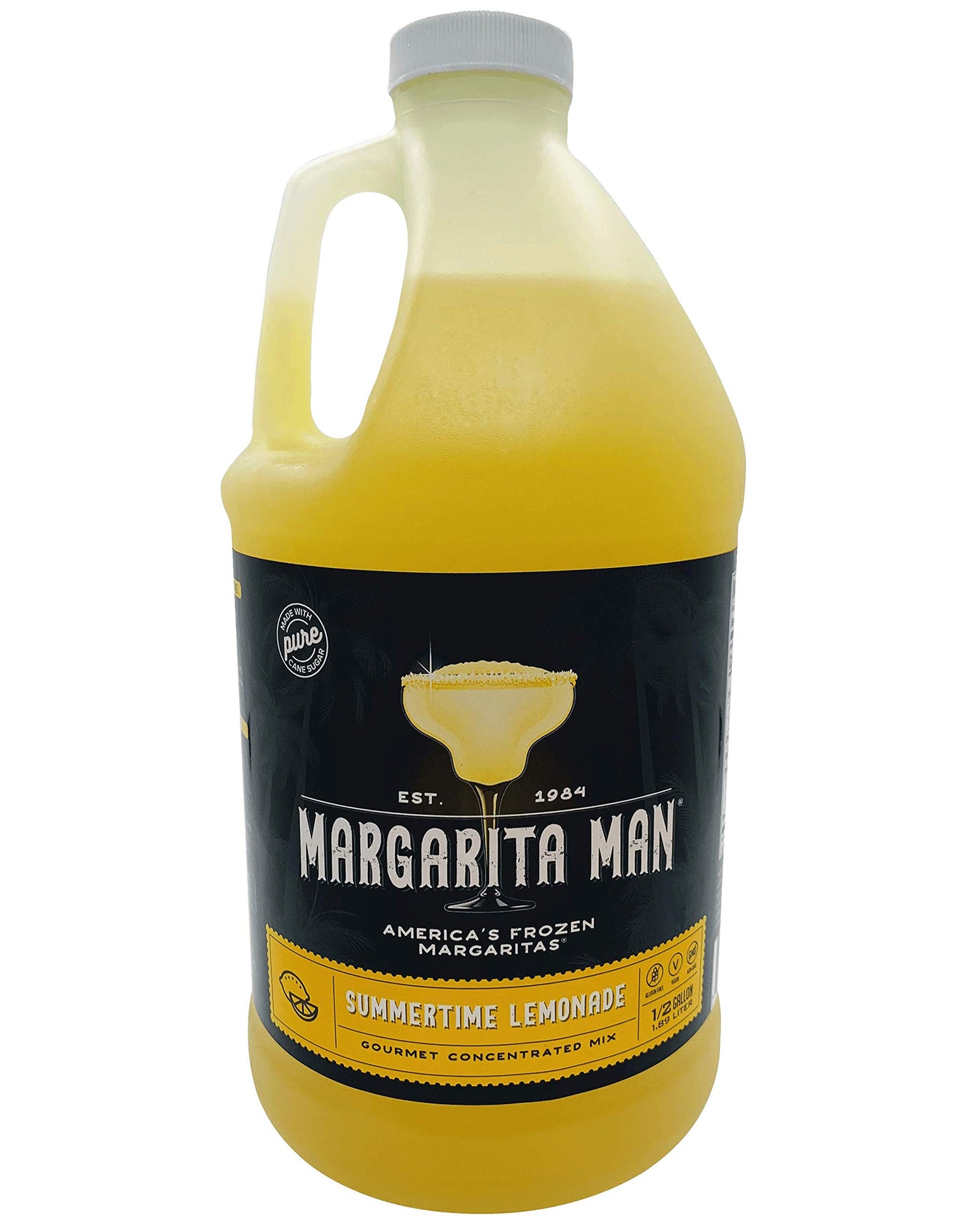 Margarita Man Summertime Lemonade Mix - 64oz Bottle, Makes 69 Drinks, No HFCS, Pure Cane Sugar