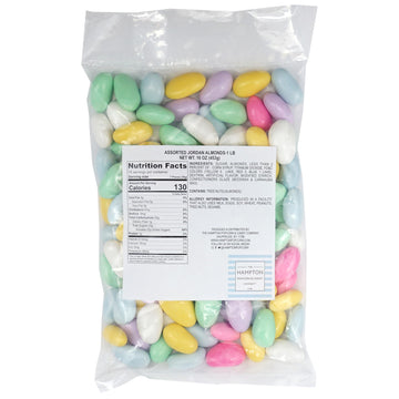 Assorted Jordan Almonds, 1 Pound Jodan Almonds Bulk Bag, Almond Candy, Jordan Almonds Candy