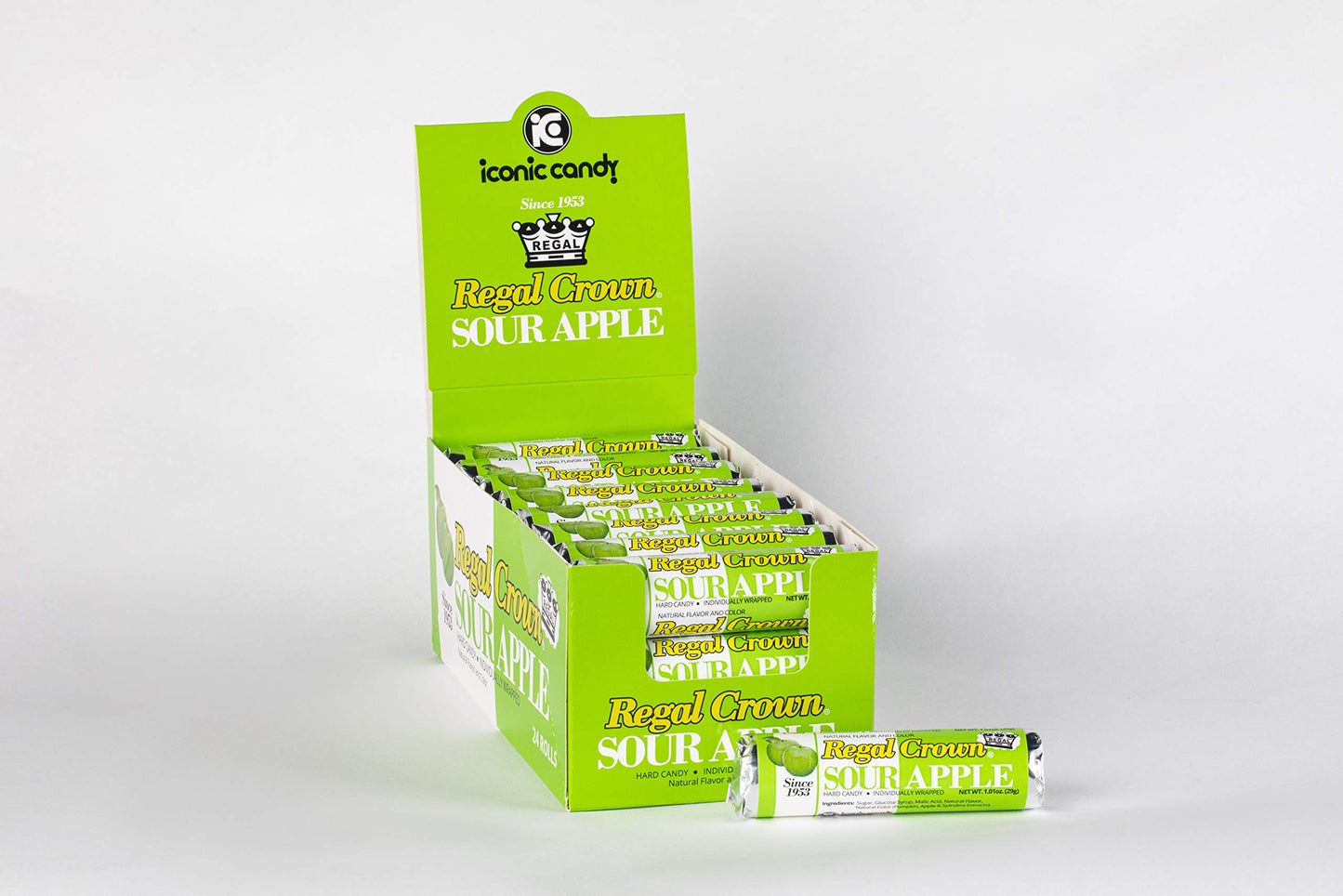 Regal Crown Sour Apple Hard Candy Rolls | Old Fashioned Sour Apple Candy | Traditional Crisp and Tarte Apple Candy Brought To Yo