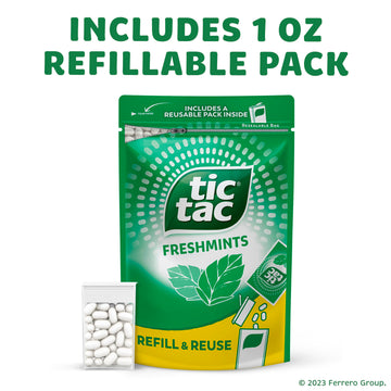 Tic Tac Bulk Resealable Refill Bag Freshmint Breath Mints 17.2 oz