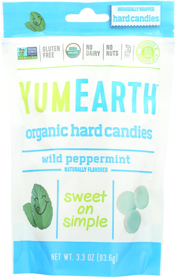 Yumearth, Candy Hard Wild Peppermint Organic, 3.3 Ounce