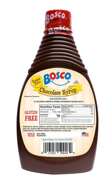 Bosco Sugar Free Chocolate Syrup 18Oz, | Kosher For Passover | No High Fructose Corn Syrup