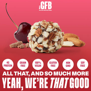 The Gluten Free Brothers Chocolate Cherry Almond Bites - Gluten Free Protein Balls - Non Gmo, Soy Free, Vegan - Snack Size Plant
