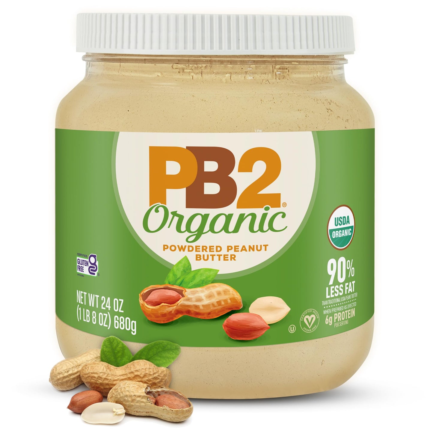 Pb2 24Oz Organic Powdered Peanut Butter - Usda Organic Certified, Non-Gmo Project Verified, Gluten-Free