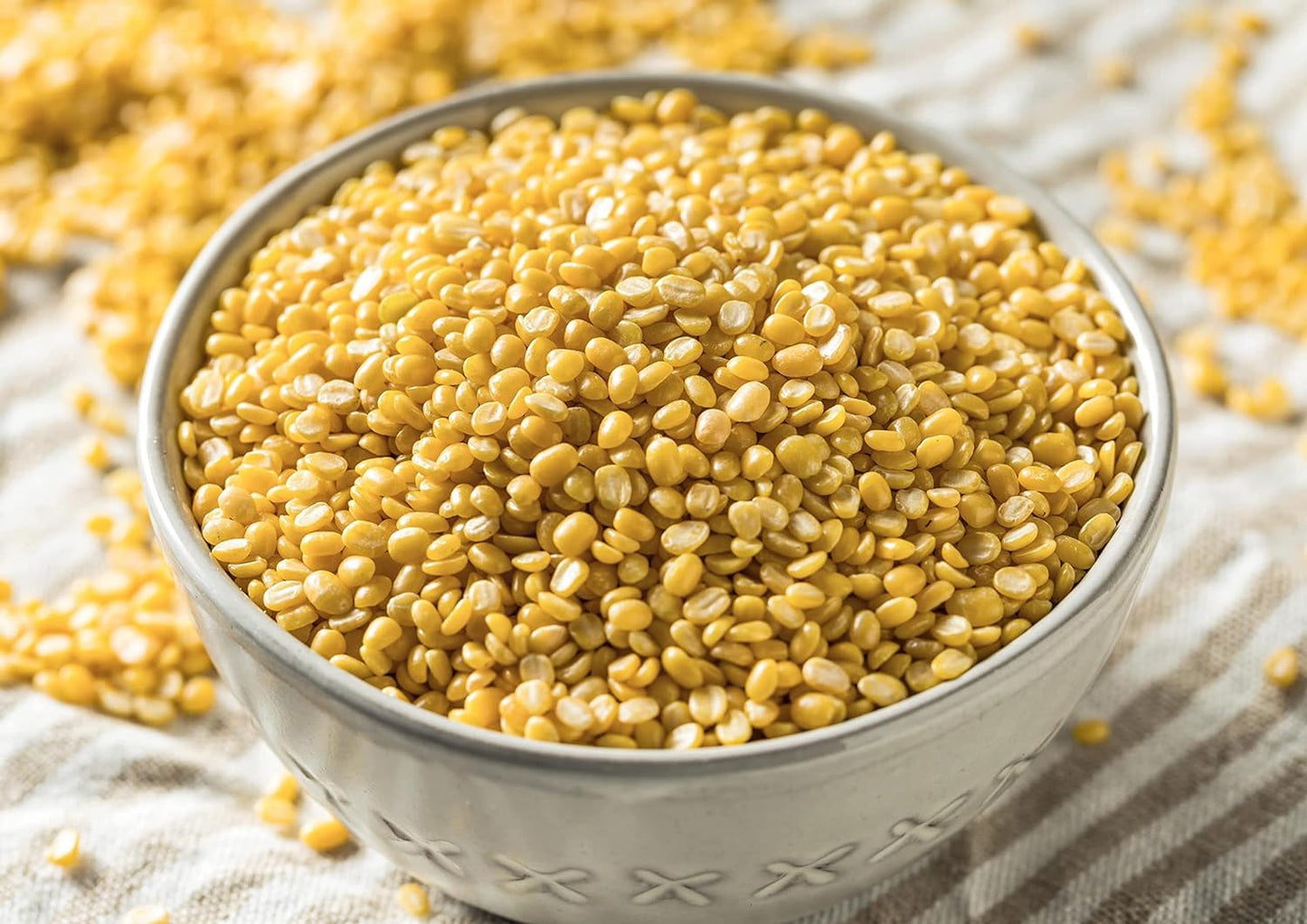 Food To Live Organic Yellow Mung Dal, 4 Pounds - Non-Gmo, Peeled Split Mung Beans (Moong Dal). Ayurvedic Food. Easy To Cook. Hig