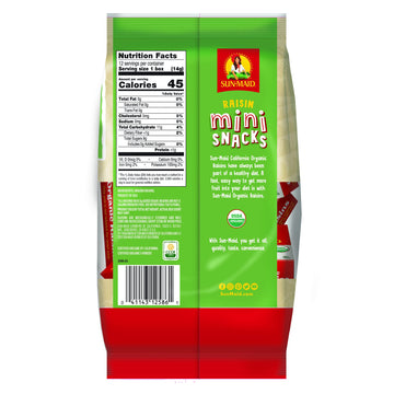 Sun-Maid Organic California Sun-Dried Raisins - (144 Pack) 0.5 oz Snack-Size Box - Organic Dried Fruit Snack for Lunches, Snacks