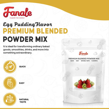 Fanale Premium Egg Pudding Bubble Tea Flavoring Powder | Perfect For Baking, Smoothies, Desserts And Drinks | Instant Flavoring